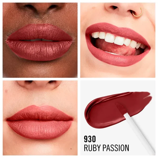 RIMMEL LONDON LASTING MEGA MATTE liquid lip color #930-ruby passion