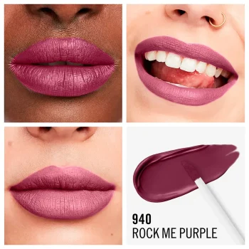 RIMMEL LONDON LASTING MEGA MATTE liquid lip color #940-rock me purple