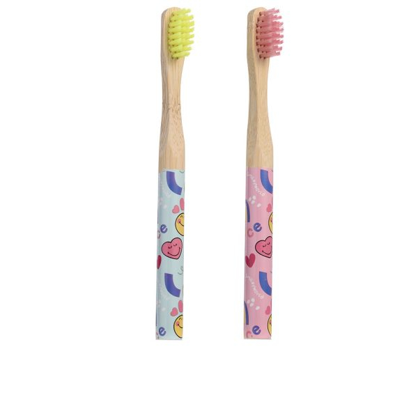 TAKE CARE SMILEY WORD BAMBOO TOOTHBRUSH LOT 2 pcs