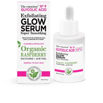 THE CONSCIOUS GLYCOLIC ACID ексфолиращ серум за блясък органична малина 30 мл