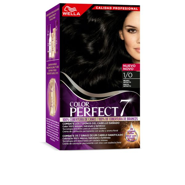 WELLA COLOR PERFECT 7 WELLA COLOR PERFECT 7 100% cobertura de canas #1/0-black infinito