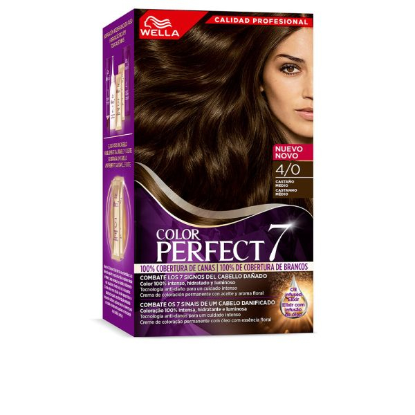 WELLA COLOR PERFECT 7 WELLA COLOR PERFECT 7 100% cobertura de canas #4/0-castao medio