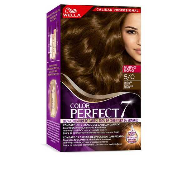 WELLA COLOR PERFECT 7 WELLA COLOR PERFECT 7 100% cobertura de canas #5/0-castao claro