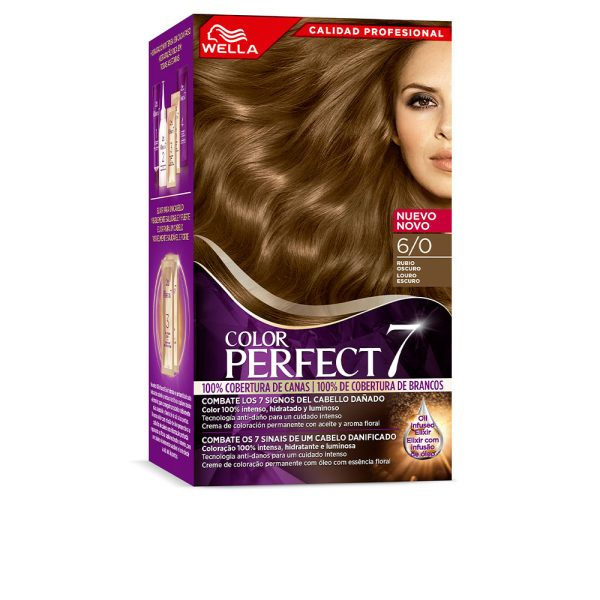 WELLA COLOR PERFECT 7 WELLA COLOR PERFECT 7 100% cobertura de canas #6/0-dark blonde 4 u