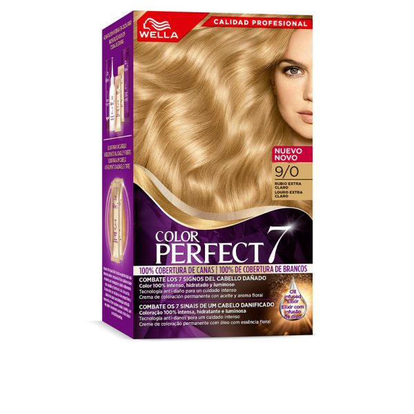 WELLA COLOR PERFECT 7 WELLA COLOR PERFECT 7 100% cobertura de canas #9/0-blonde extra clear 4 u