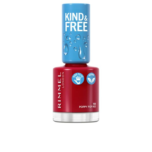 RIMMEL LONDON KIND & FREE nail polish #156-poppy pop red