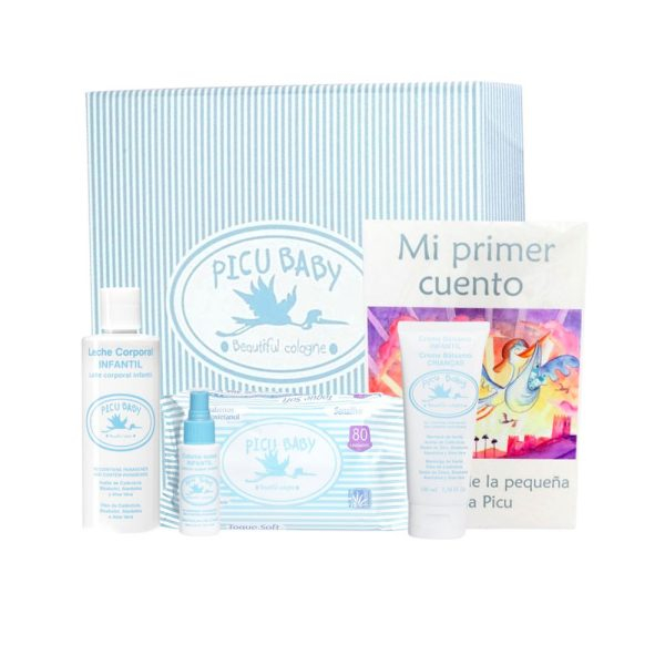 PICU BABY INFANTIL CAJA RAYAS AZUL NEW set 5 pz