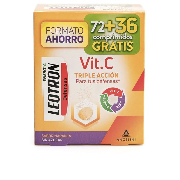 LEOTRON VITAMIN C triple action effervescent tablets 72 + 36 as a gift #Orange 54 u