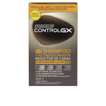JUST FOR MEN CONTROL GX champoo gris réducteur avec revitalisant 118 ml