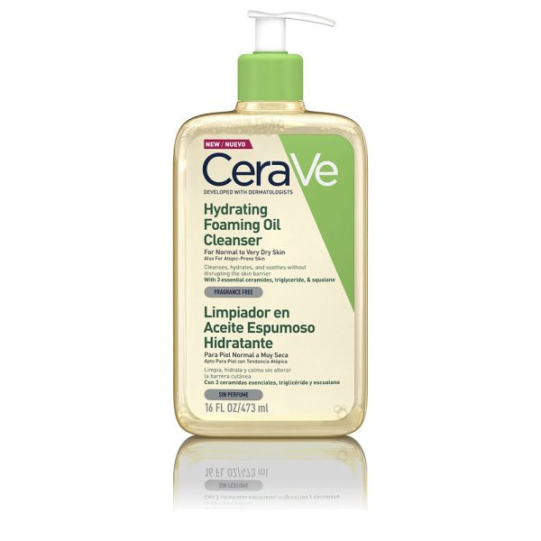 CERAVE HUILE NETTOYANTE MOUSSANTE HYDRATANTE pour peaux normales à très sèches 473 ml