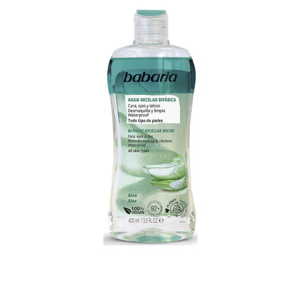 BABARIA DESMAQUILLADOR BIFASICO agua micelar aloe vera 400 ml