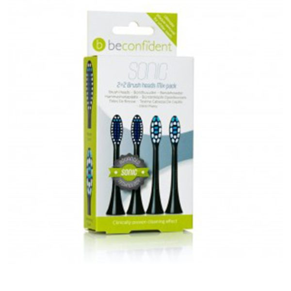 BECONFIDENT TESTINE PER SPAZZOLINO SONICO REGULAR/SBIANCANTE NERO set 4 pz