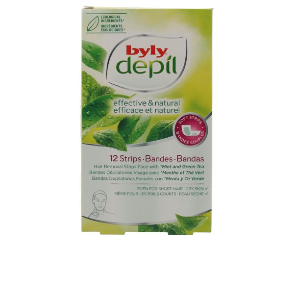 BYLY DEPIL bandas facial mint and green tea 12 u