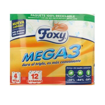 FOXY MEGA3 papel higi?nico triple duraci?n 4 rollos