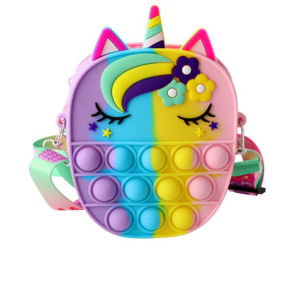 INCA CROSSBODY BAG silicone pop-it unicorn 14 x 12 x 3.5 cm 1 u