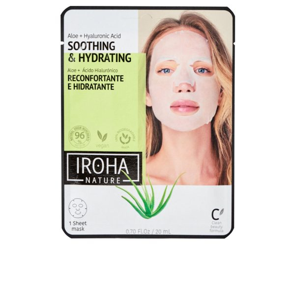 IROHA TISSUE MASK moisturizing aloe + green tea + ginseng + HA 1 u