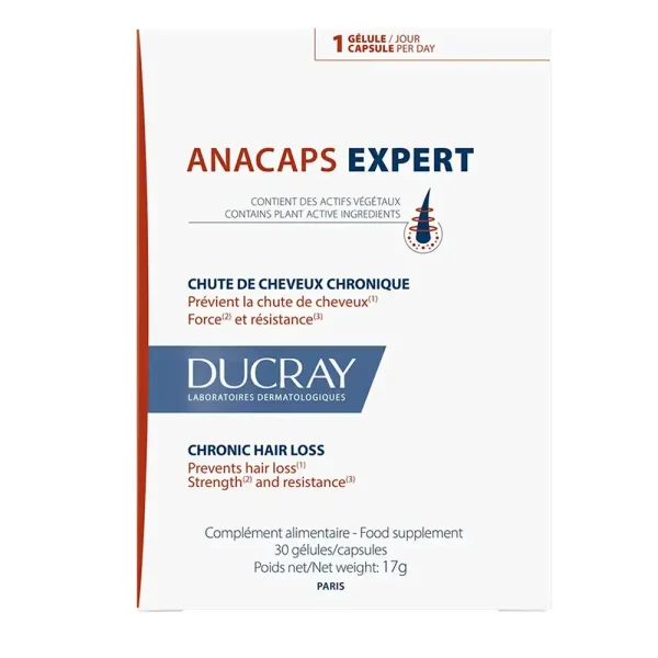 DUCRAY ANACAPS EXPERT chronic hair loss supplement 30 capsules