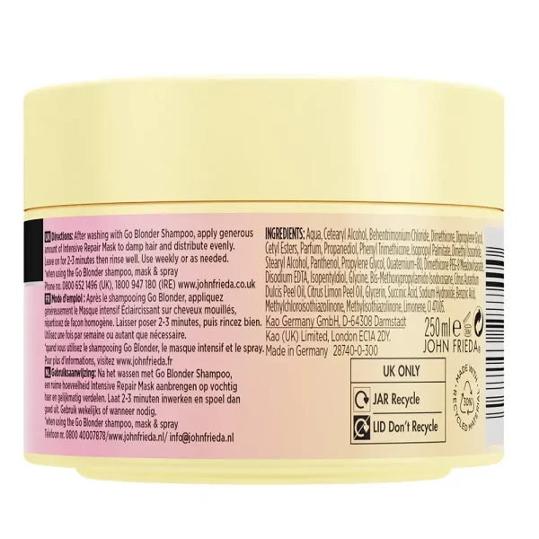 JOHN FRIEDA GO BLONDER lemon miracle hair mask 100 ml