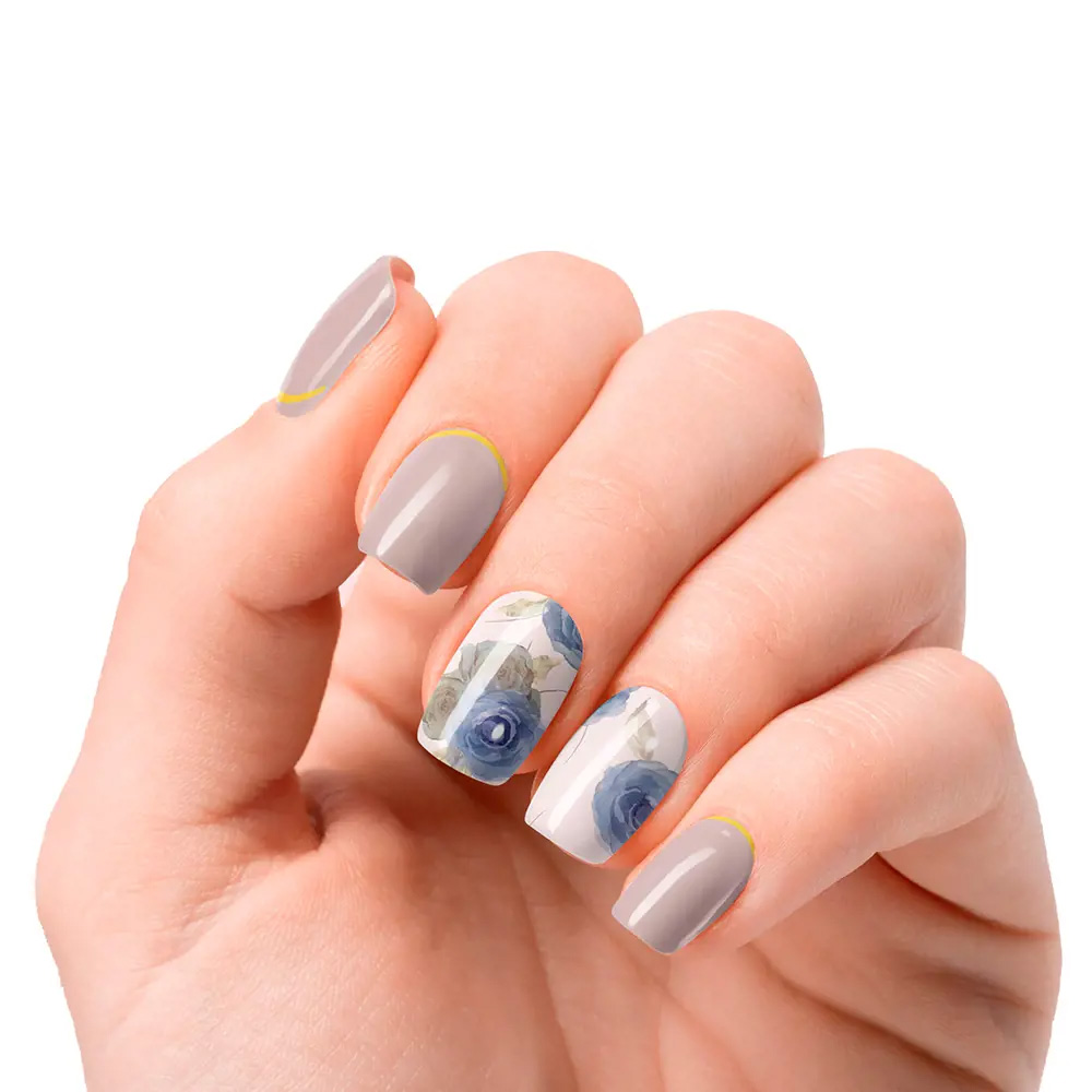 NOOVES NAIL GEL FILMS elegant floral premium luxe #metallic 20 u