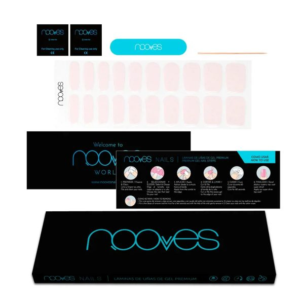 NOOVES NAIL GEL SHEETS pale rose premium luxe solid #rosa 20 u