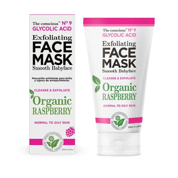 THE CONSCIOUS GLYCOLIC ACID exfoliating face mask organic raspberry 50 ml