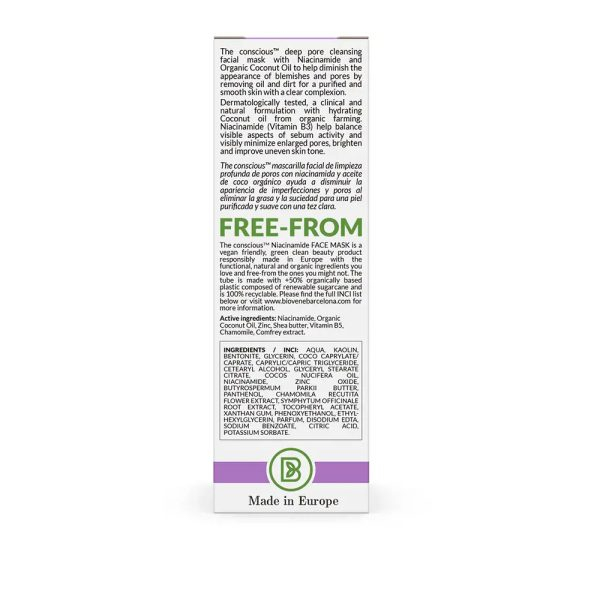 THE CONSCIOUS NIACINAMIDE blemish-rescue face mask organic coconut 50 ml