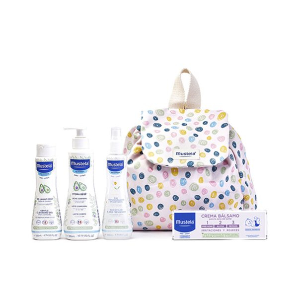 MUSTELA BABY POLKA BACKPACK LOT 5 pcs