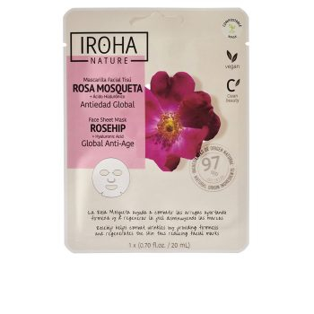 IROHA Maschera viso in tessuto ROSA CANINA 1 u
