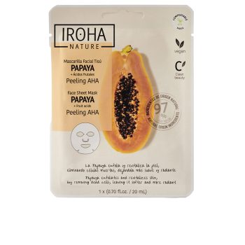 IROHA PAPAYA PEELING Masque facial en tissu AHA 1 u IROHA PAPAYA PEELING Masque facial en tissu AHA 1 u