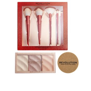 REVOLUTION MAKE UP ХАЙЛАЙТЪРИ И ЧЕТКИ ЛОТ 3 бр