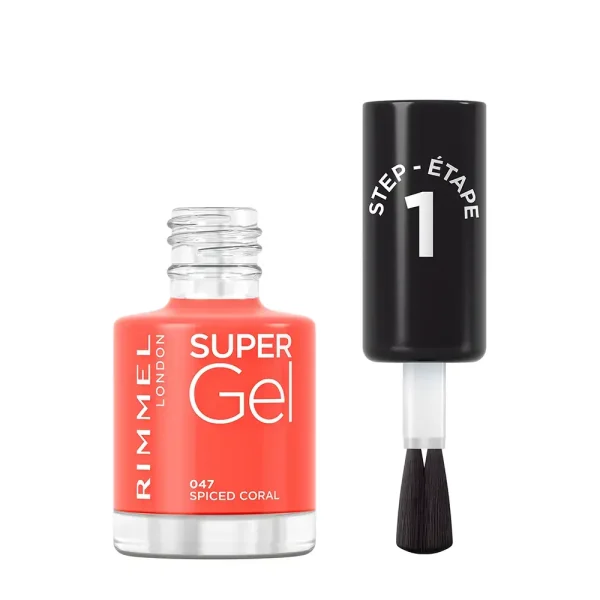 RIMMEL LONDON SUPER GEL nail polish #047-spiced coral