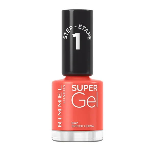 RIMMEL LONDON SUPER GEL nail polish #047-spiced coral 12 ml