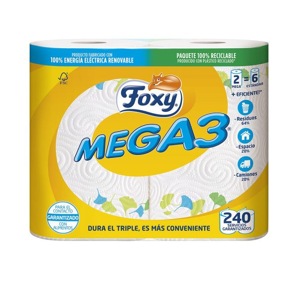 FOXY MEGA3 triple duration kitchen paper 2 rolls