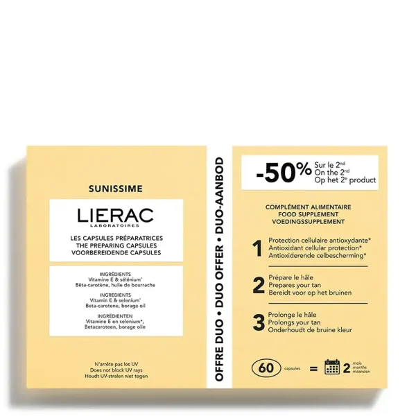 LIERAC SUNISSIME preparing capsules pack 2 x 30 capsules