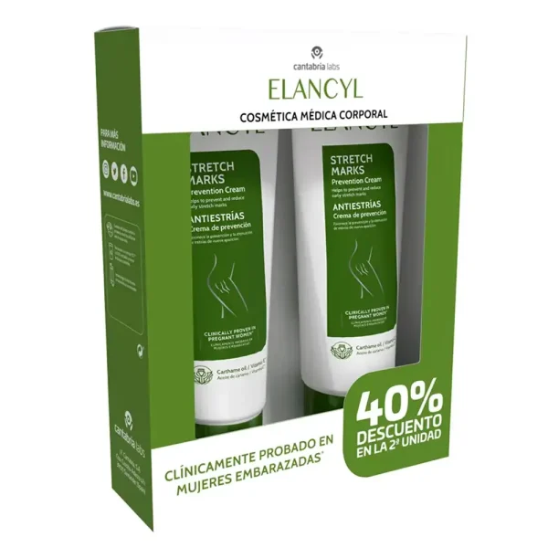 CANTABRIA LABS ELANCYL ANTI-STRETCH MARKS PREVENTION CREAM lot 2 x 200 ml