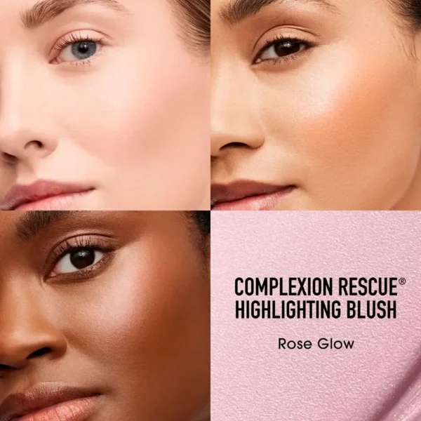 BARE MINERALS COMPLEXION RESCUE highlighting blush #Rose Glow