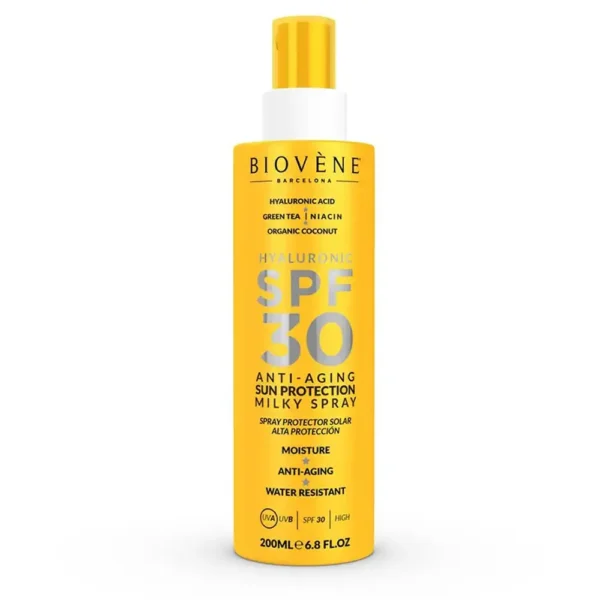 BIOVENE HYALURONIC ANTI-AGING sun protection milky spray SPF30 200 ml