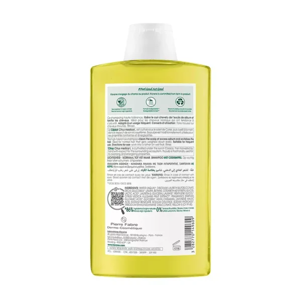 KLORANE CITRUS purifying shampoo for normal to oily hair 400 ml