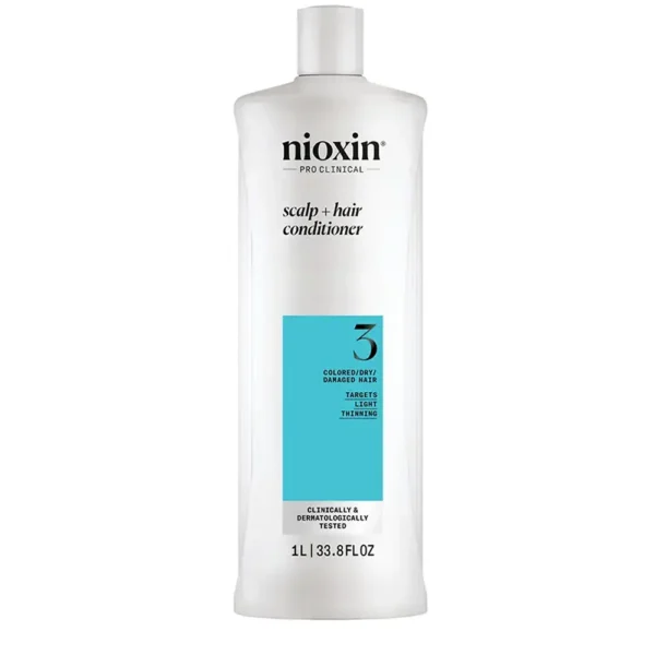 NIOXIN SYSTEM 3 Conditioner for Dyed and Damaged Hair with Mild Weakening 1000 ml, EAN 4064666843230