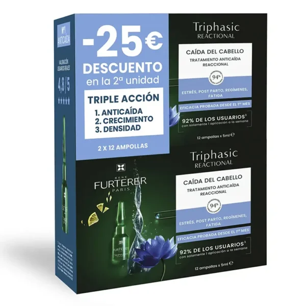 RENE FURTERER TRIPHASIC REACCIONAL Anti-Hair Loss Ritual Ampoules duo pack 24 x 5 ml, EAN 3282779400213