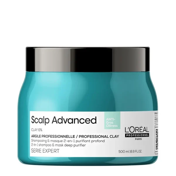 L'ORÉAL PROFESSIONNEL PARIS SCALP ADVANCED CLAY Shampoo and Mask 2 in 1 500 ml, EAN 3474637090562