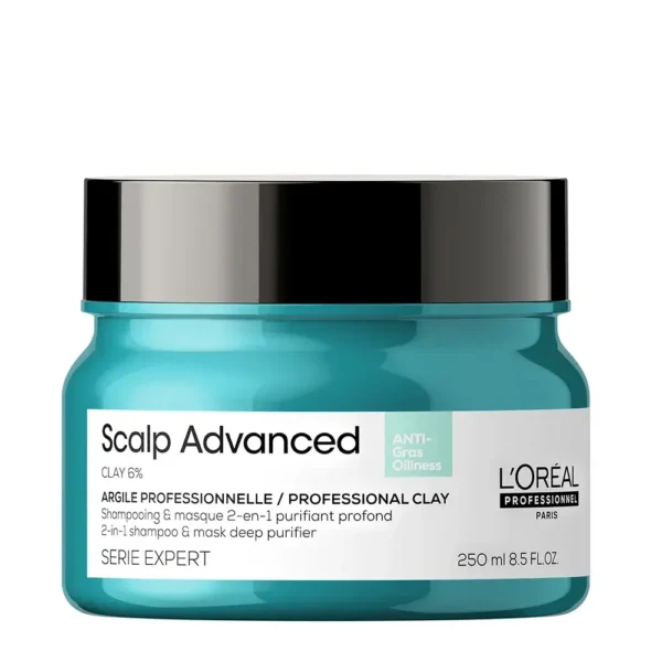 L'ORÉAL PROFESSIONNEL PARIS SCALP ADVANCED CLAY Shampoo and Mask 2 in 1 250 ml, EAN 3474637090524