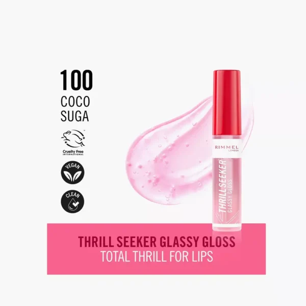 RIMMEL LONDON THRILL SEEKER Lip Gloss #100-coco suga