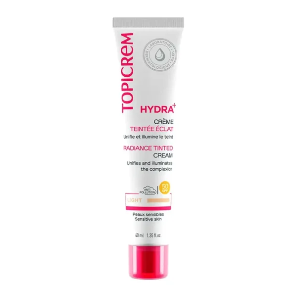 TOPICREM HYDRA+ Radiance Tinted Cream SPF50 #Light 40 ml, EAN 3700281704846