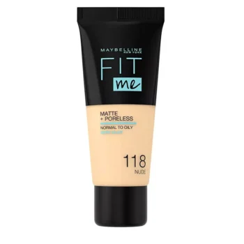 MAYBELLINE FIT ME! Fondotinta MATTE+PORELESS #118-nude, Codice EAN 3600531369392