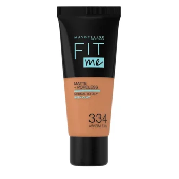 MAYBELLINE FIT ME! Fondotinta MATTE+PORELESS #334-warm tan 30 ml, codice EAN 3600531453497