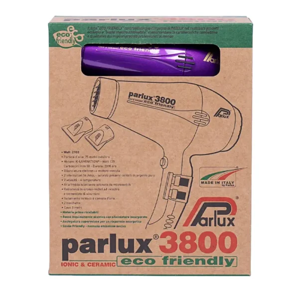 PARLUX 3800 ECOFRIENDLY Hairdryer #Violet