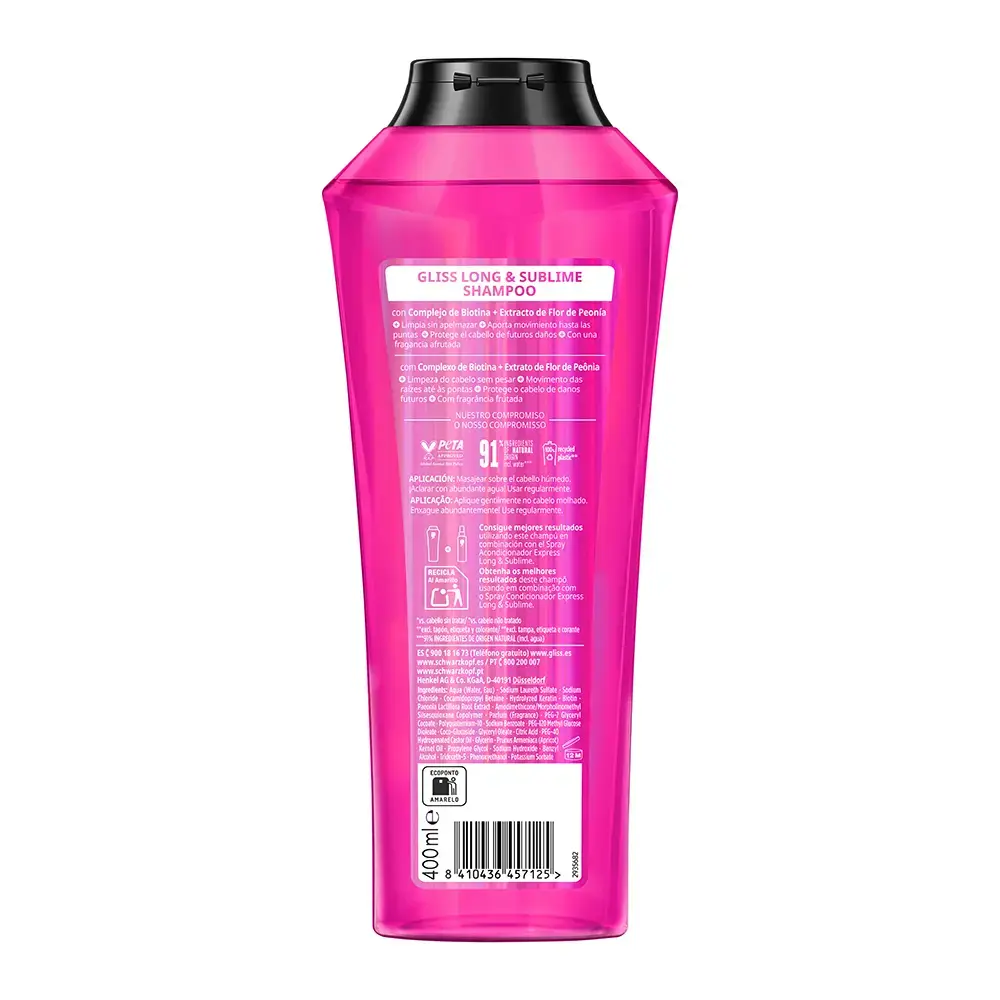 SCHWARZKOPF GLISS LONG & SUBLIME Shampoo 400 ml