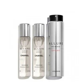 CHANEL ALLURE HOMME SPORT COLOGNE kelioninis purškalas ir du papildymai 3 x 20 ml, EAN 3145891233001