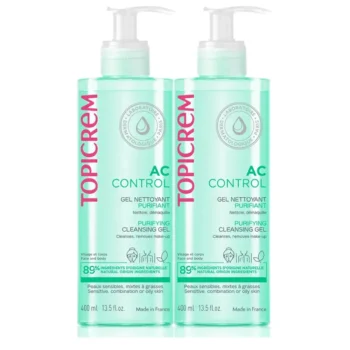 TOPICREM AC CONTROL Purifying Cleansing Gel pakkaus 2 x 400 ml, EAN 3700281705508